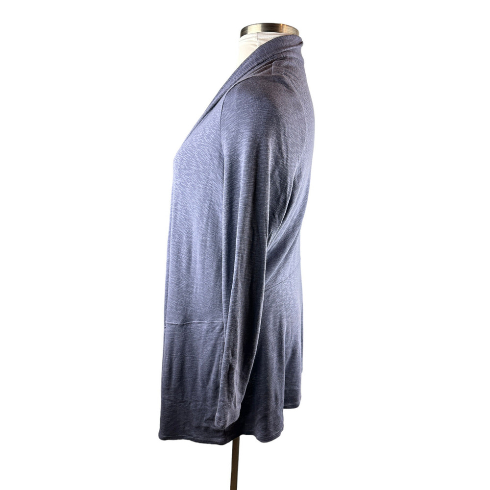 LOGO by Lori Goldstein Slub Sweater Knit Cardigan Smokey Purple Plus Size 2X - Picture 6 of 8